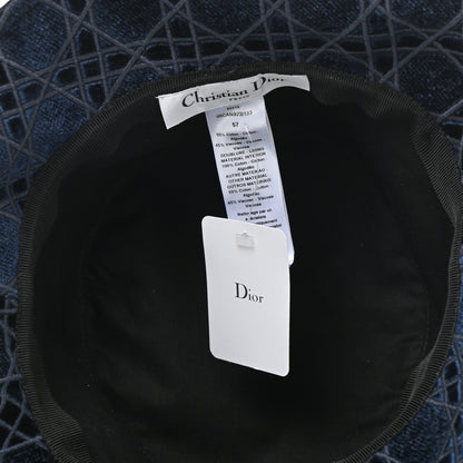 Christian Dior Velvet Cannage Bucket Hat 57 Blue 8 of 8