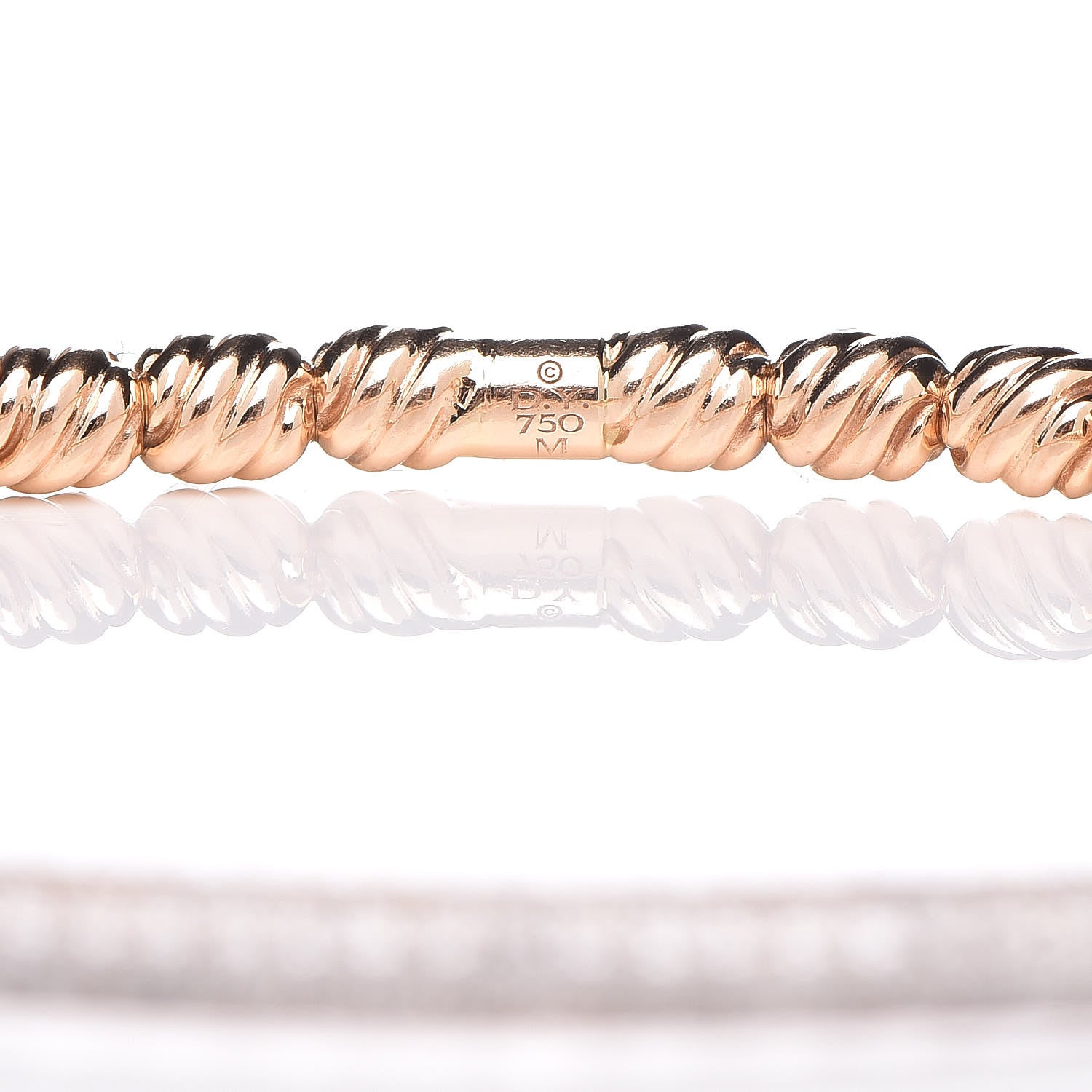 David Yurman 18K Rose Gold Diamond Petite Pave Flex Bracelet 4 of 4