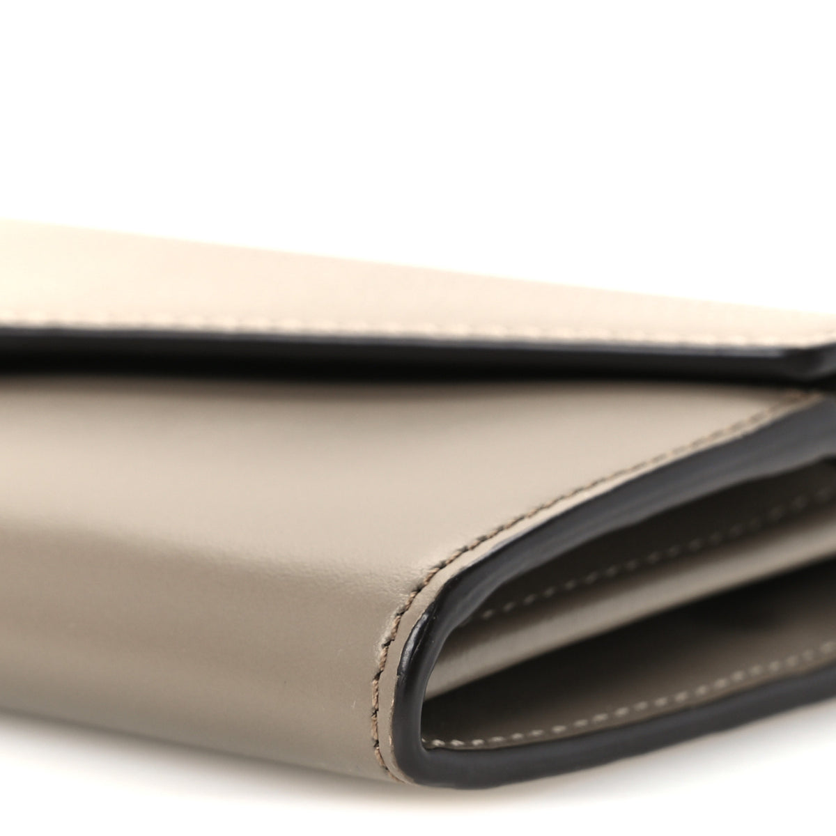 Vitello King Cruise FF Diamonds Continental Envelope Wallet On Chain Tartufo Tortora