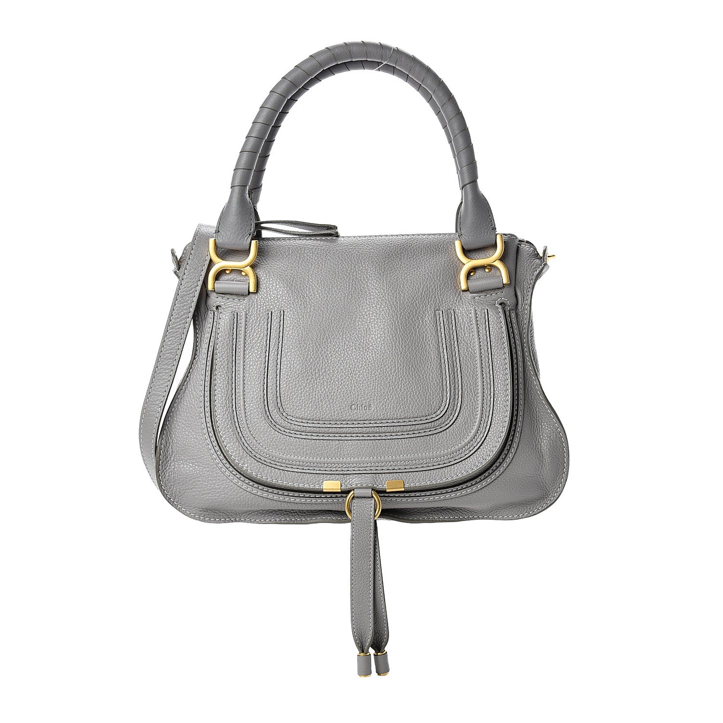 Calfskin Medium Marcie Satchel Cashmere Grey