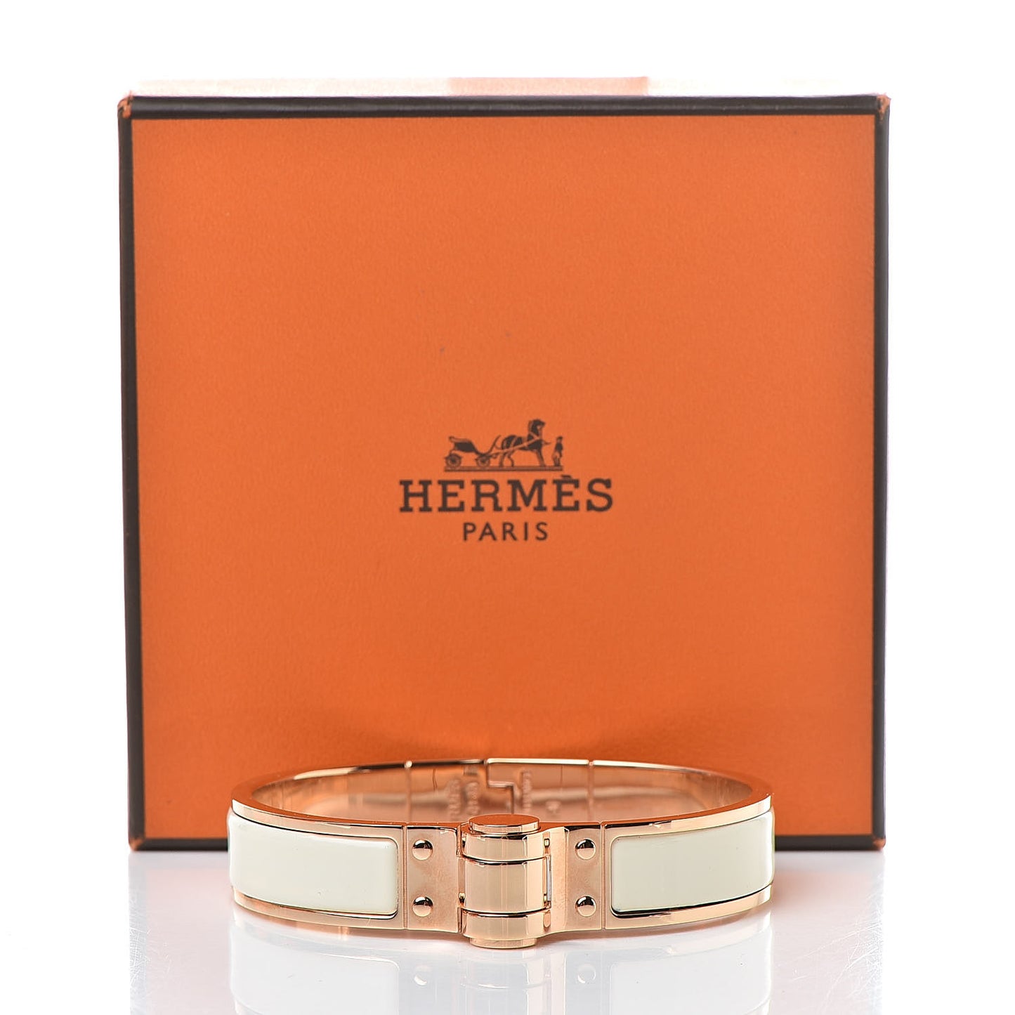 Enamel Charniere Uni Narrow Hinged Bracelet S Pannacotta