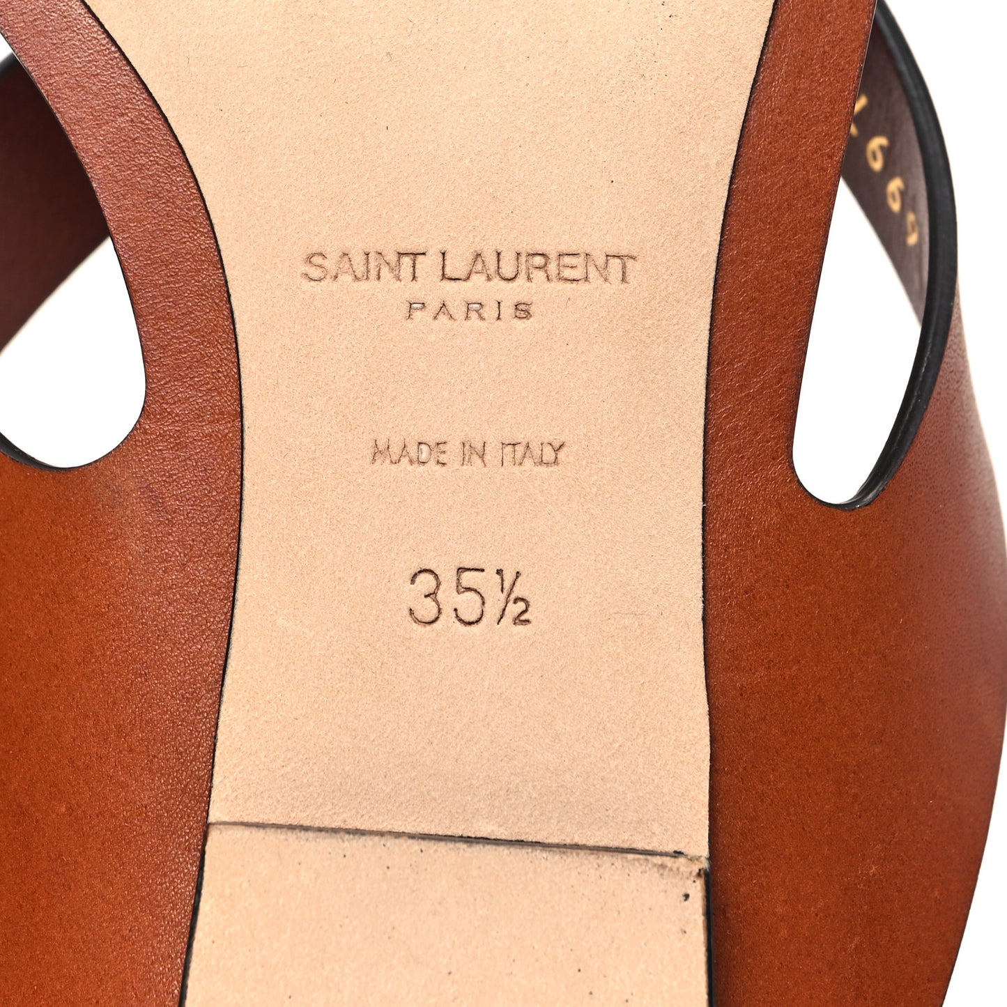 Calfskin Isla Slide Sandals 35.5 New Papaya