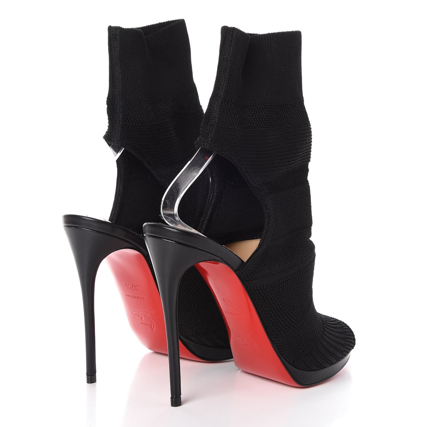 Maille Tricot Nappa Cheminene 120 Sock Ankle Boots 37.5 Black