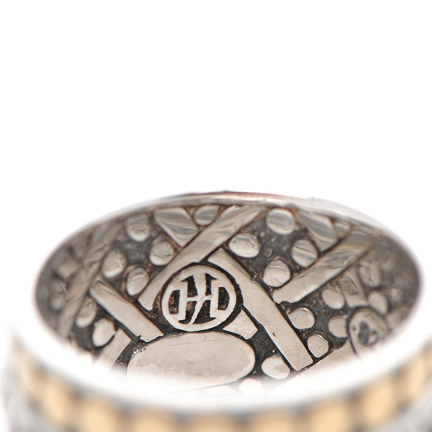 Sterling Silver 18K Yellow Gold Jaisalmer Dot Ring 58 8.5