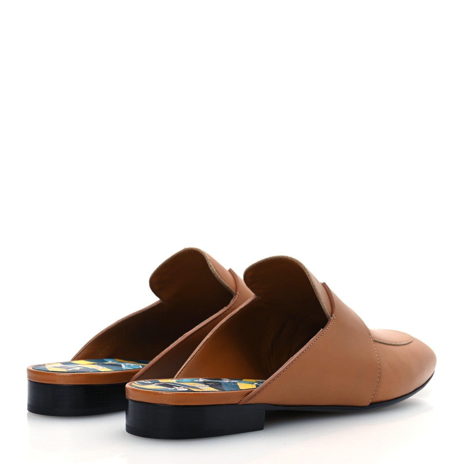 Hermes Goatskin Womens Catena Mules 37.5 Beige Dore 5 of 14