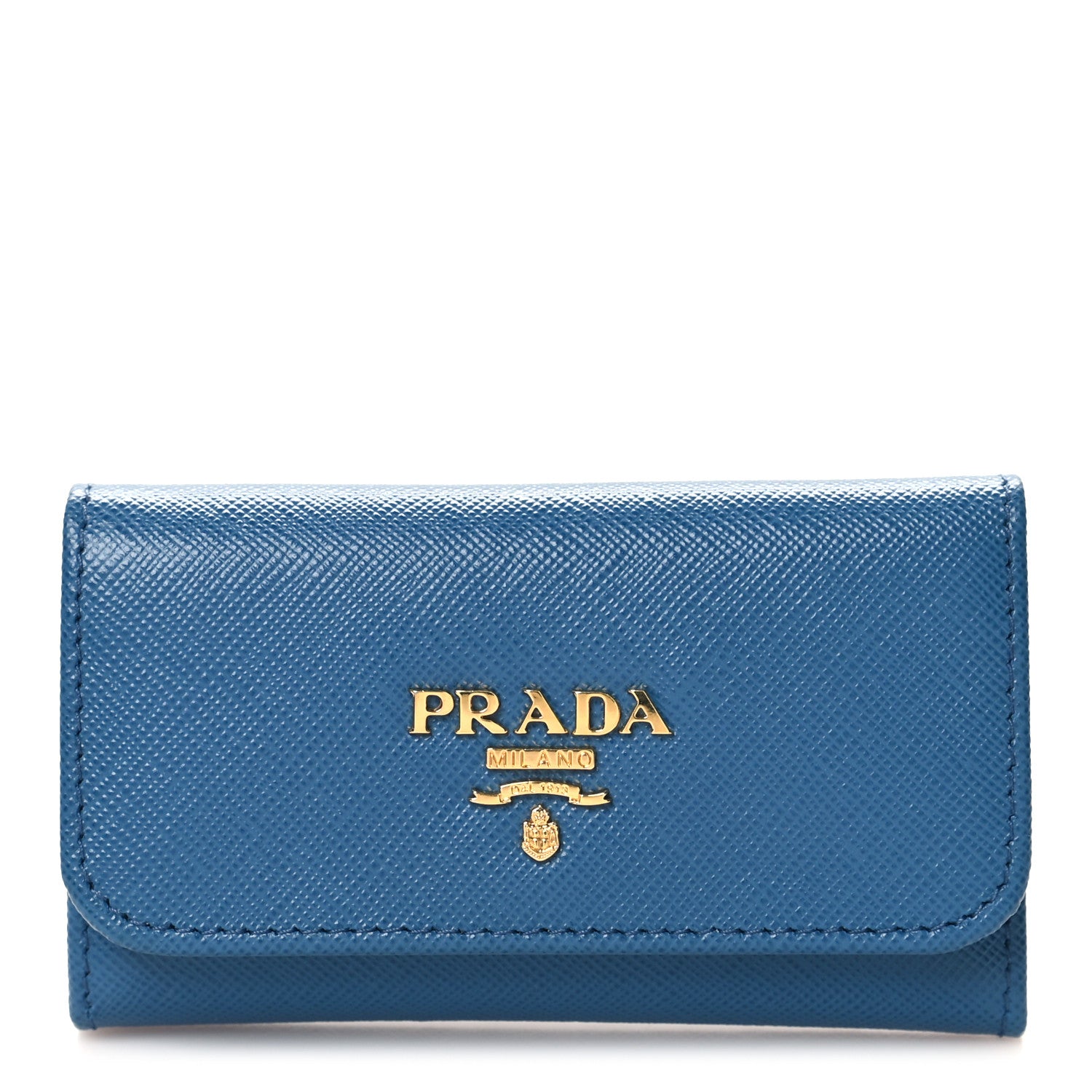 Prada Saffiano Fiocco 6 Key Holder Cobalto 1 of 7