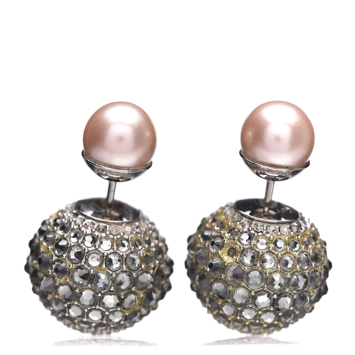 Crystal Mise En Dior Tribal Earrings Grey Pink