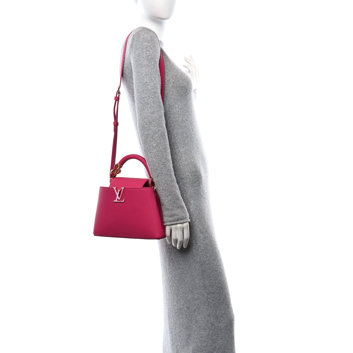 Louis Vuitton LV X TM Taurillon Cherry Blossom BB Capucines Pink