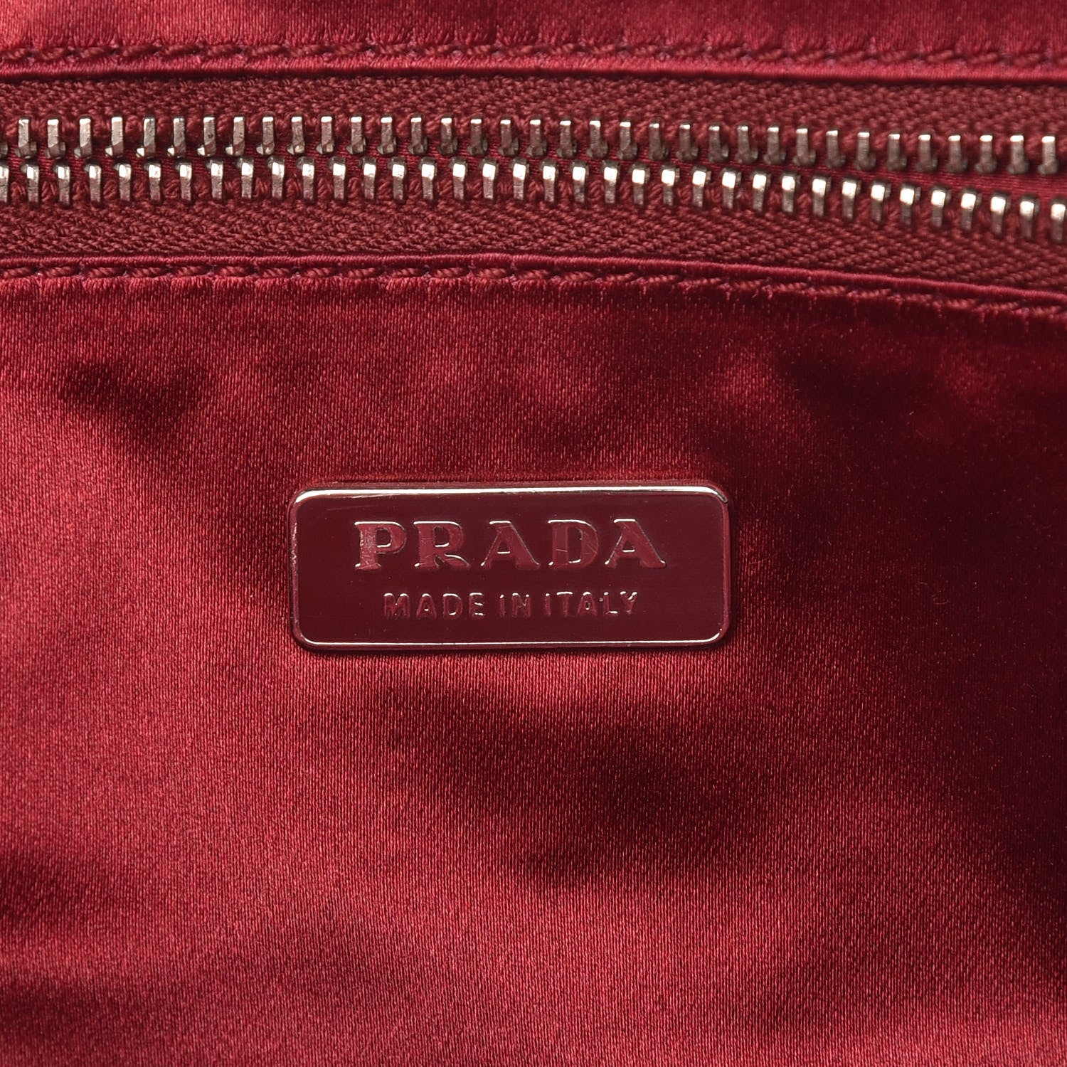 Prada Calfskin Crocodile Embossed Clutch Red 7 of 8