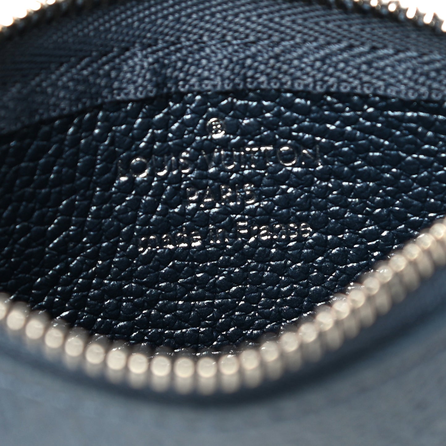 Metallic Empreinte Monogram Giant Key Pouch Navy Nacre
