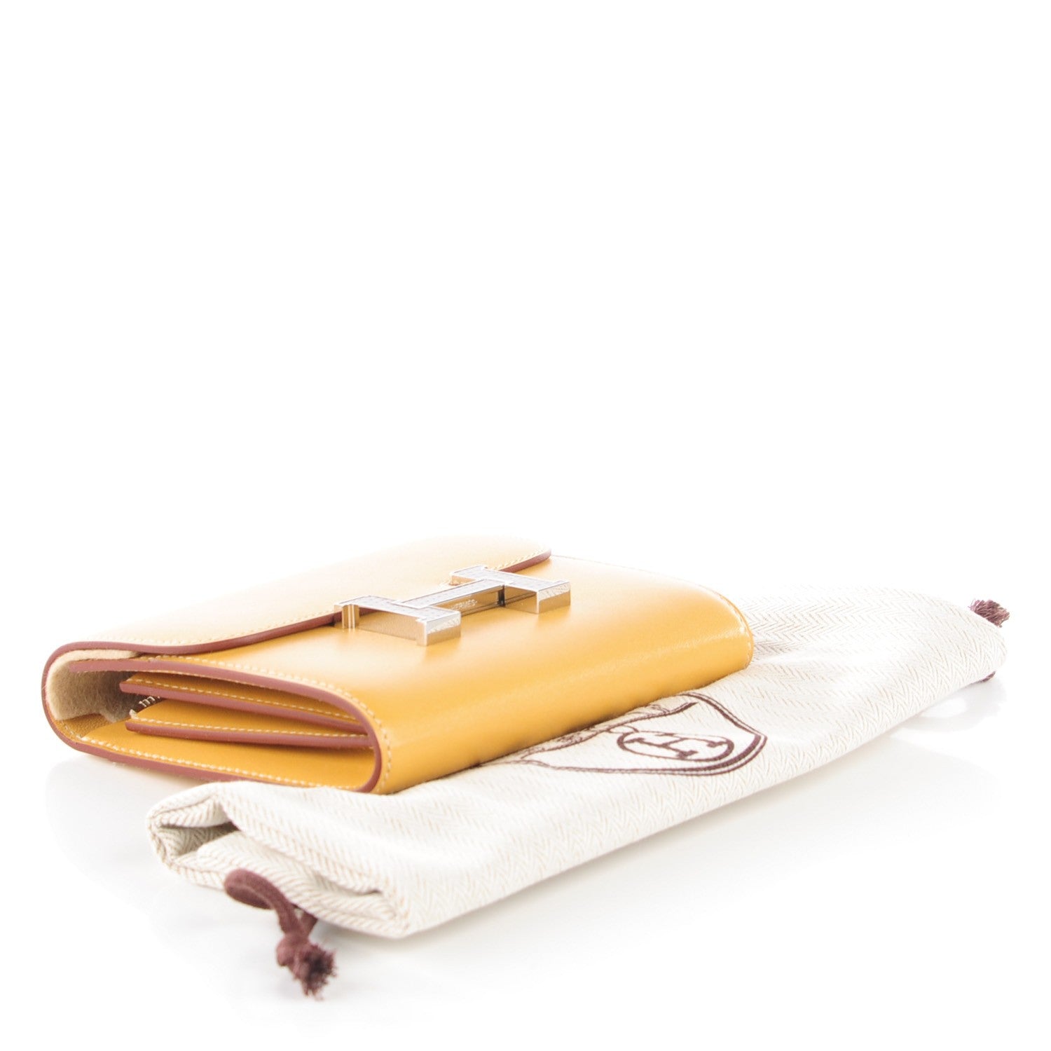 Hermes Tadelakt Lizard Constance Short Wallet Paille Ficelle 4 of 11