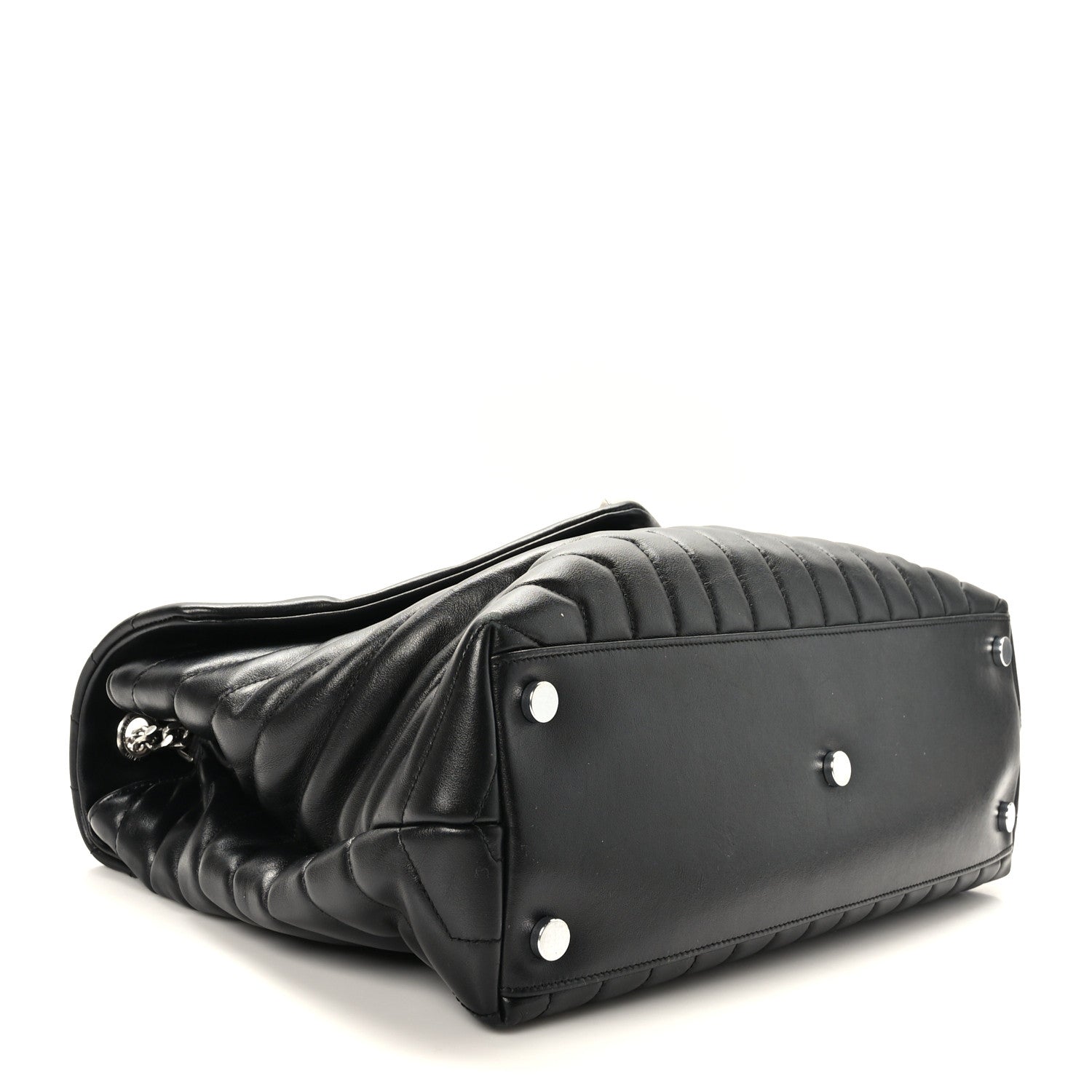 Saint Laurent Calfskin Y Quilted Monogram Large Loulou Chain Satchel Black 4 of 9