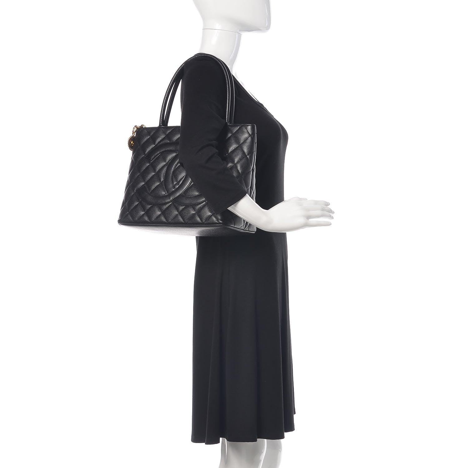 Chanel Caviar Quilted Medallion Tote Black 2 of 10