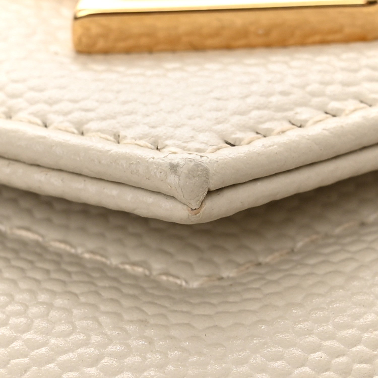 Saint Laurent Grain De Poudre Matelasse Chevron Monogram Chain Wallet Crema Soft 10 of 12