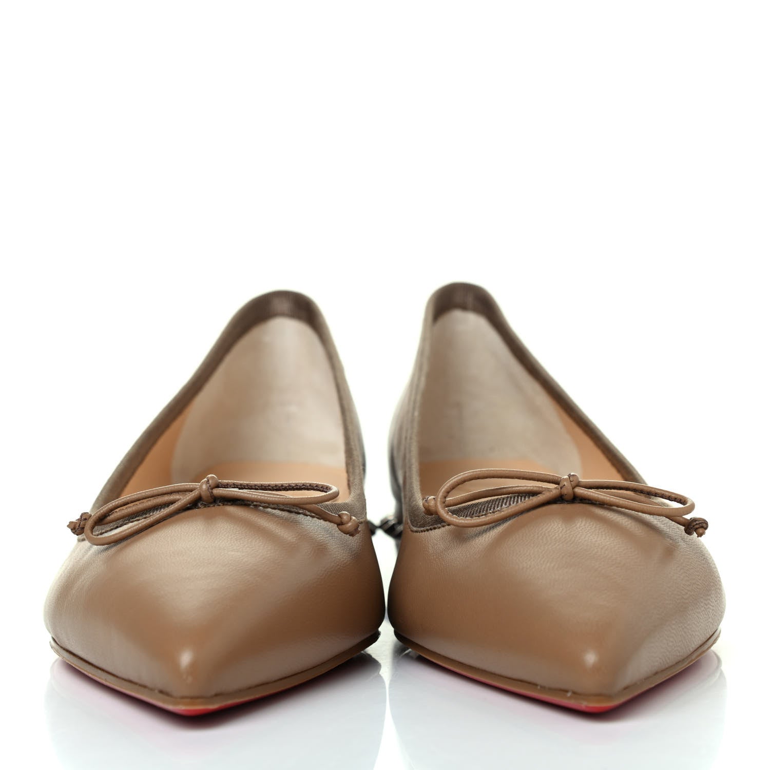 Christian Louboutin Nappa Spiked Hall Flats 37 Nude 2 of 4