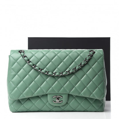 Chanel Lambskin Quilted Maxi Single Flap Green 11 of 11