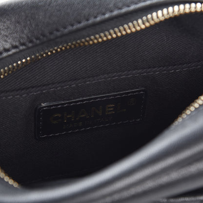 Chanel Goatskin Quilted Small Casual Trip Camera Case Black 6 of 8