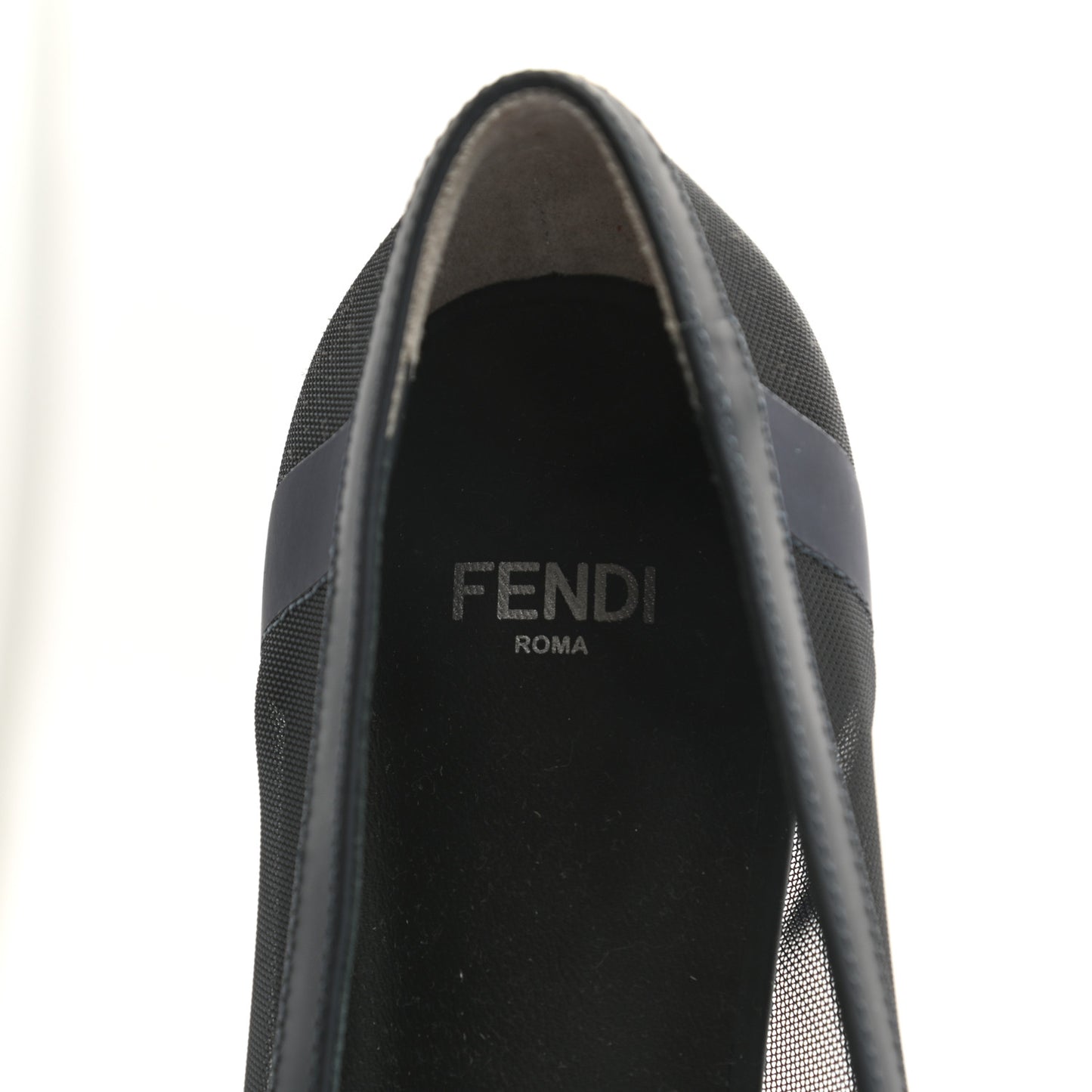 Mesh Skimmer Ballerina Flats 38.5 Navy Black