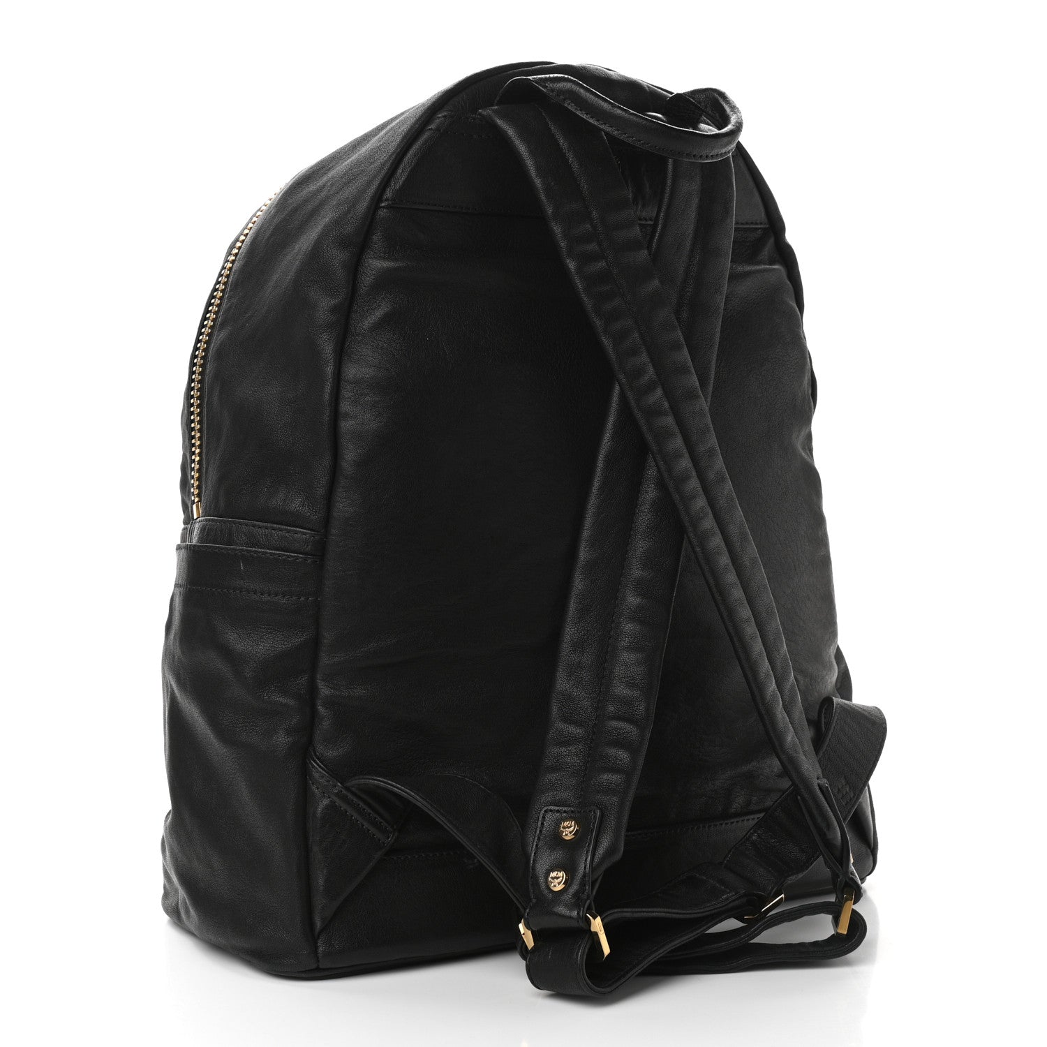 MCM Lambskin Fox Fur Medium Stark Insignia Backpack Black 2 of 11