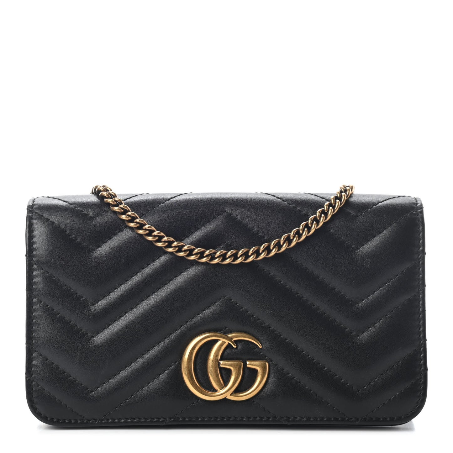Calfskin Matelasse GG Marmont Mini Bag Black