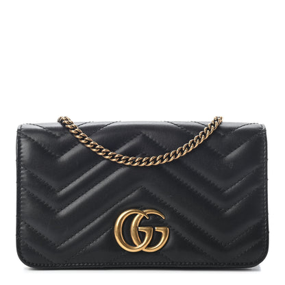Gucci Calfskin Matelasse GG Marmont Mini Bag Black 1 of 11