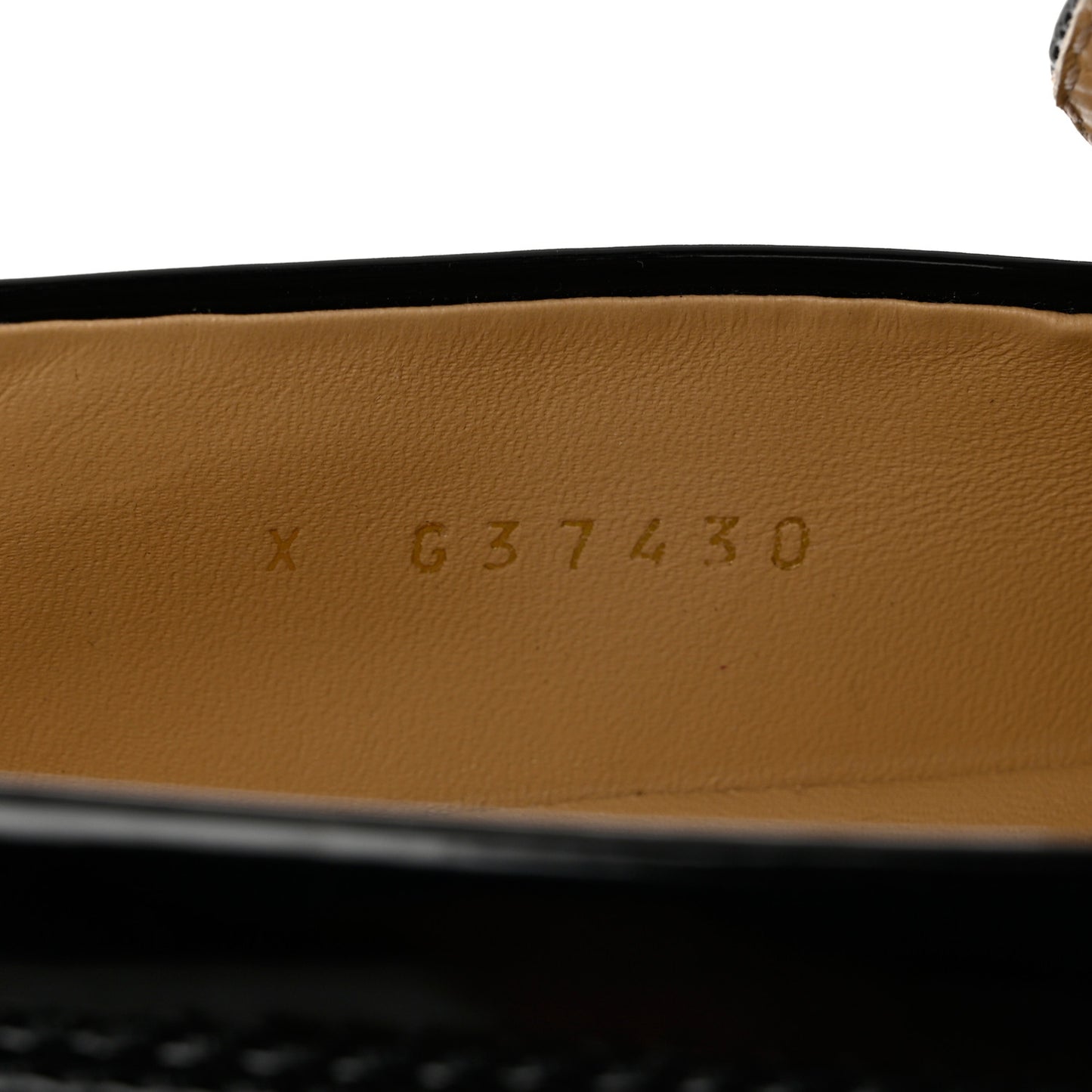 Shiny Calfskin Logo Loafers 38.5 Black