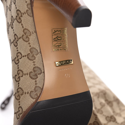 Gucci Monogram Malaga Kid Lisa Mid Heel Boots 40 Beige Ebony 6 of 7