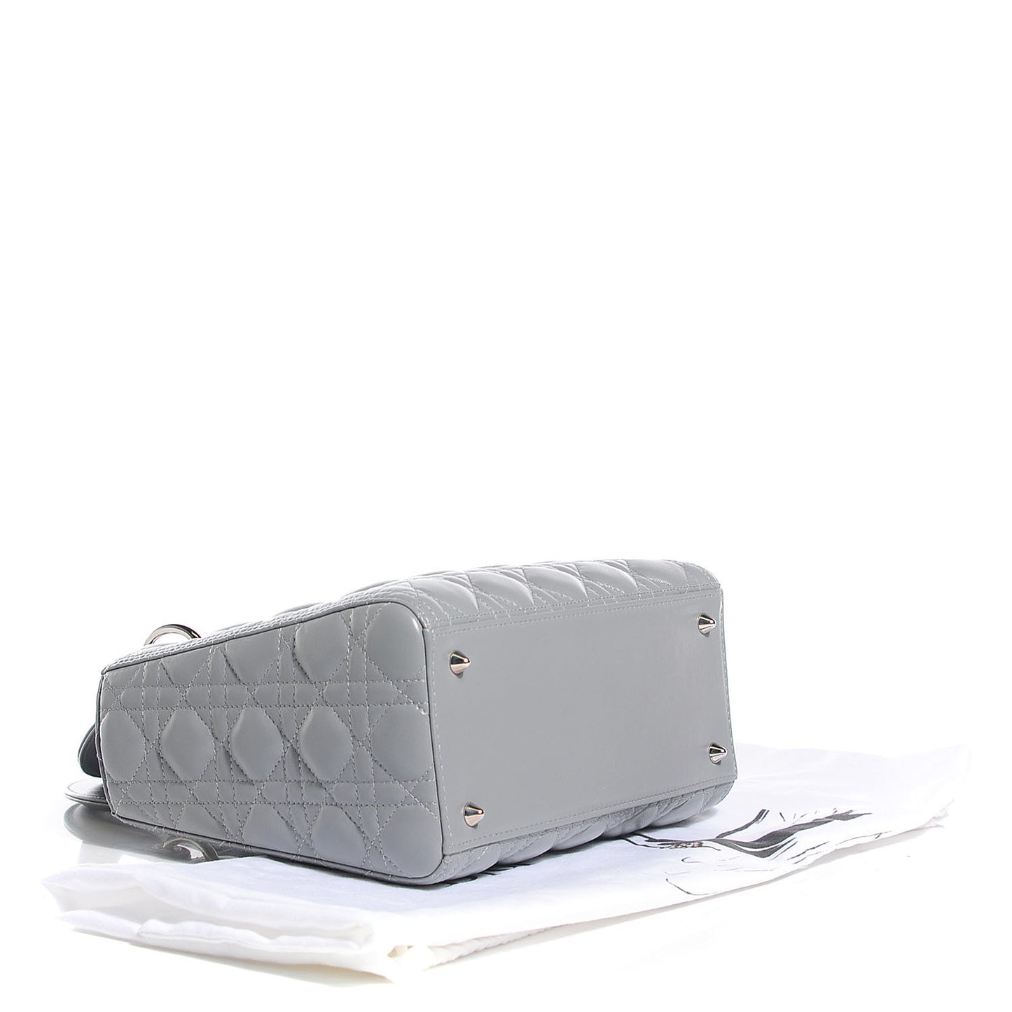 Lambskin Cannage Medium Lady Dior Grey