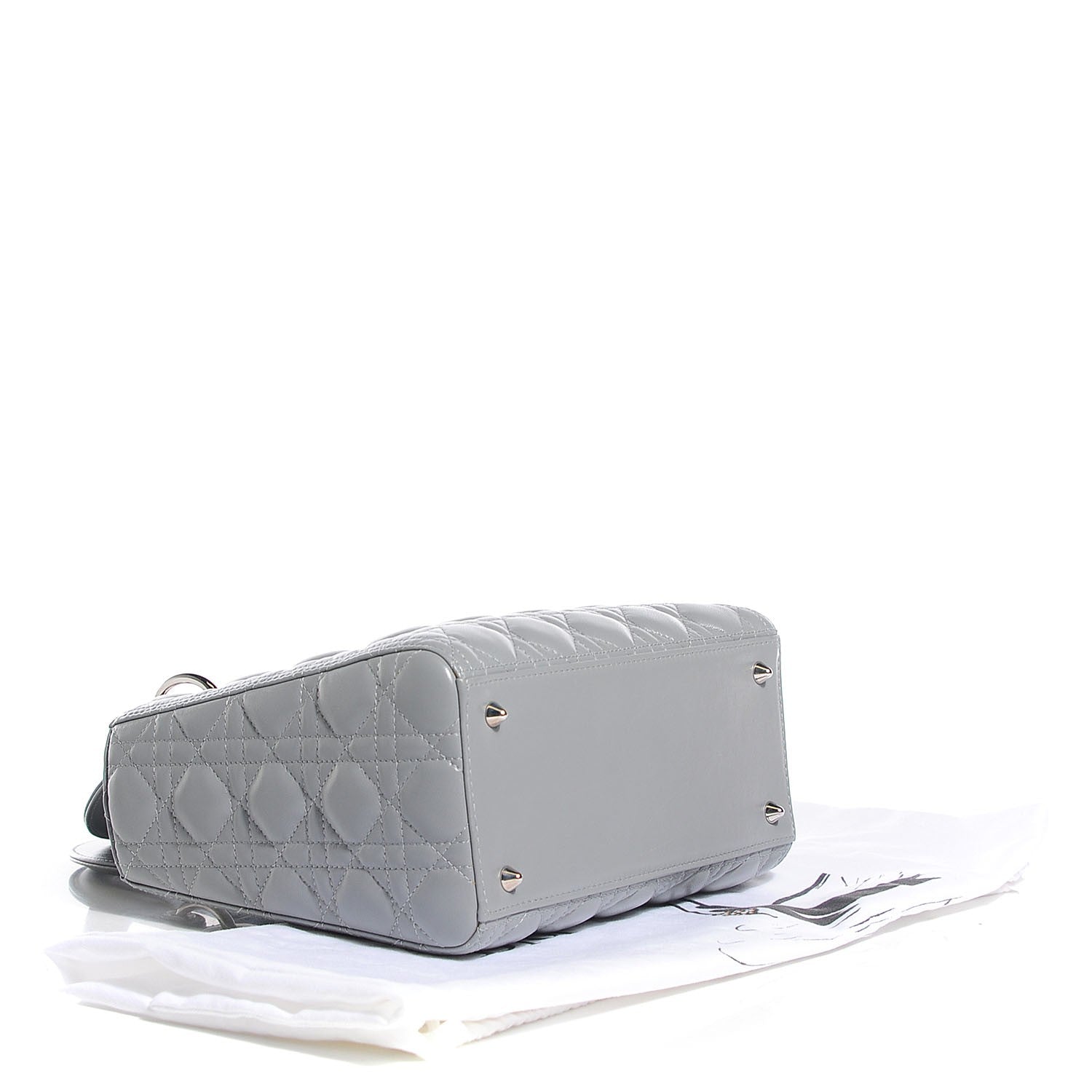 Christian Dior Lambskin Cannage Medium Lady Dior Grey 4 of 9