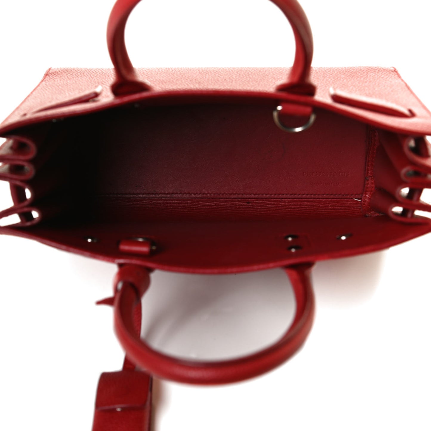 Grained Calfskin Nano Sac De Jour Lipstick Red