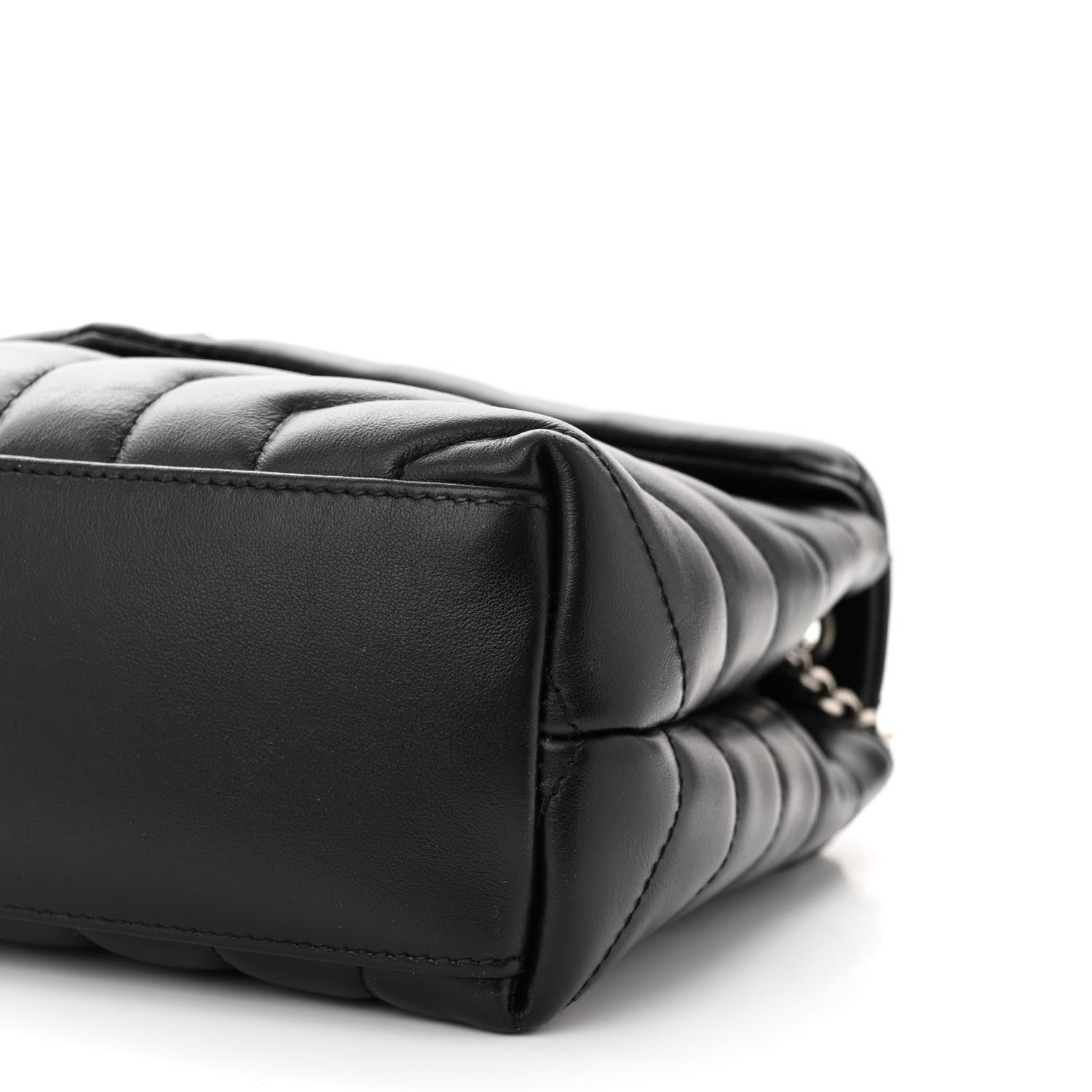 Saint Laurent Calfskin Y Quilted Monogram Small Loulou Chain Satchel Black 10 of 10