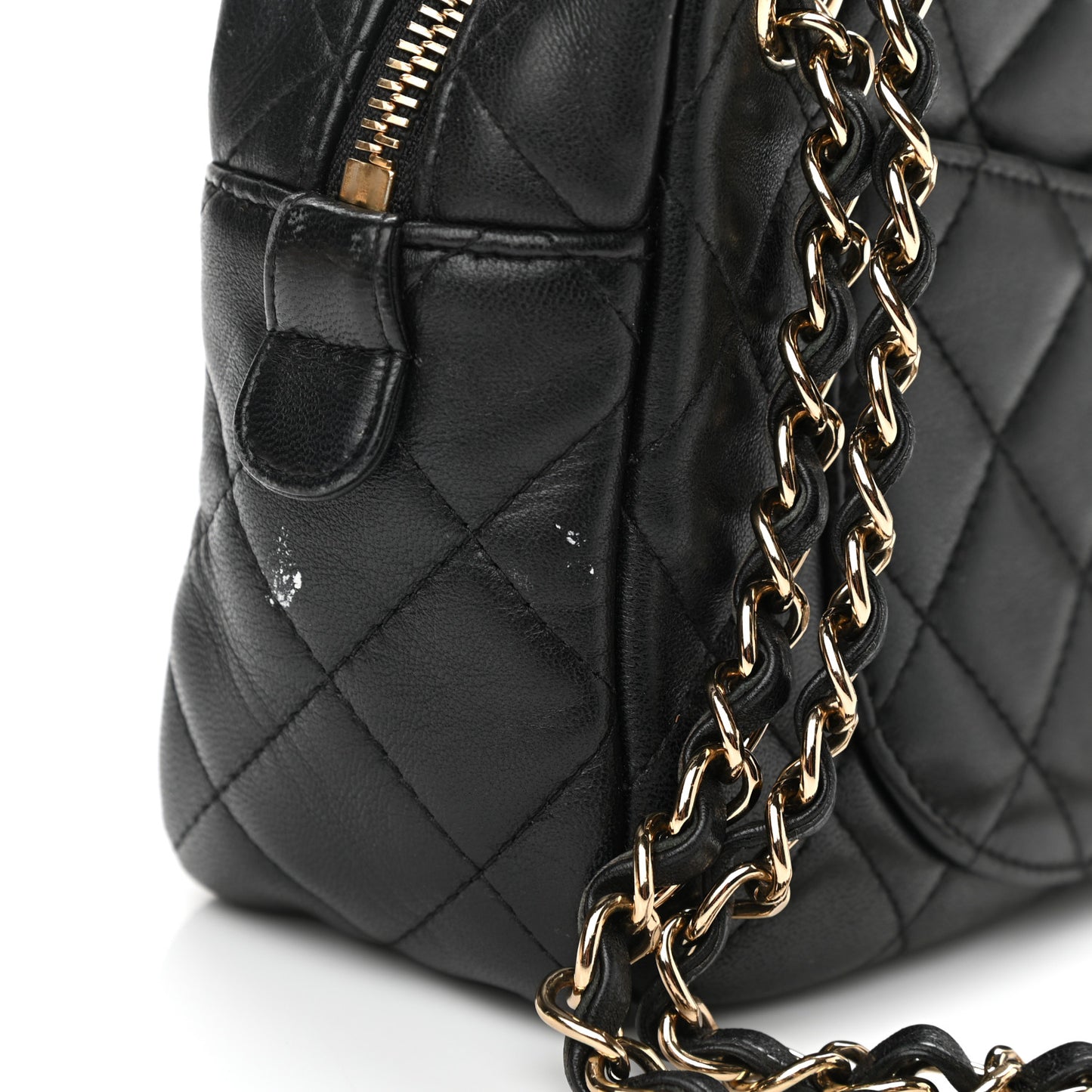 Lambskin Quilted Camera Bag Black