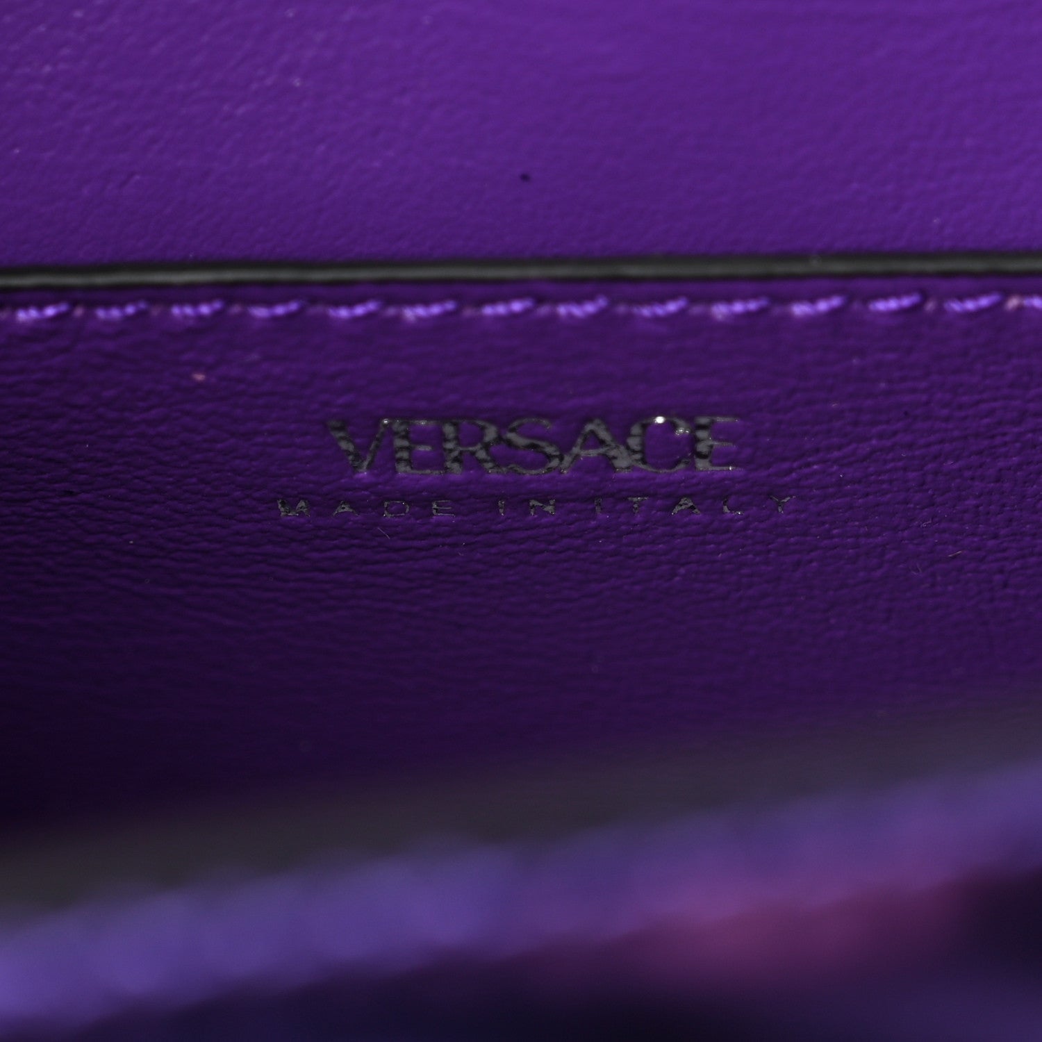 Versace Metallic Patent Calfskin Mini La Medusa Chain Top Handle Bag Dark Orchid 6 of 11
