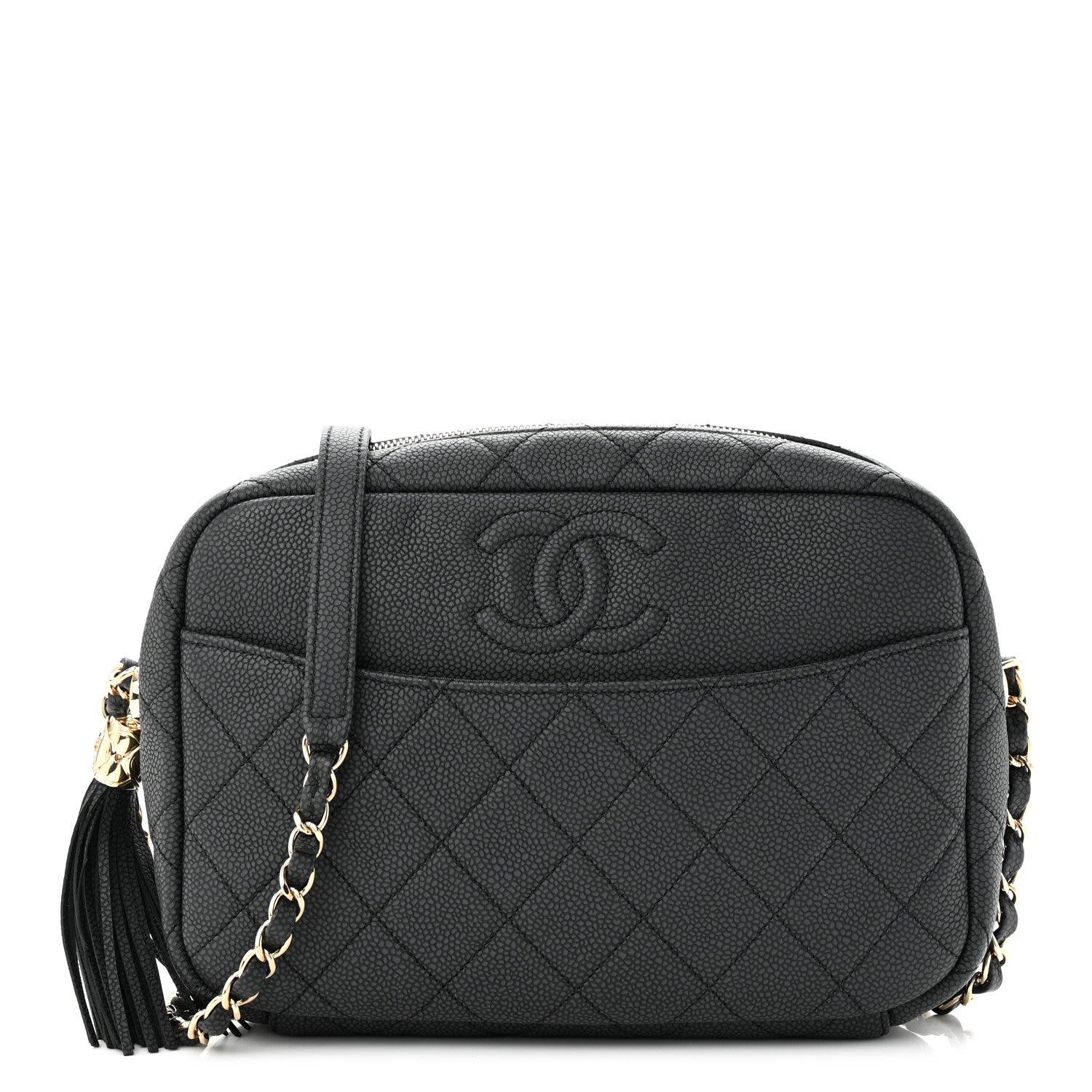 Chanel Iridescent Caviar Quilted Small Coco Tassel Camera Case Black 1 of 10