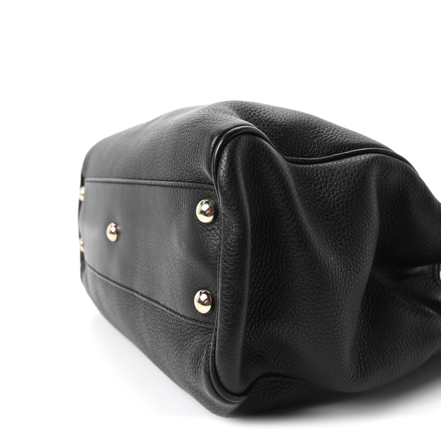 Calfskin Small Bamboo Shopper Tote Black