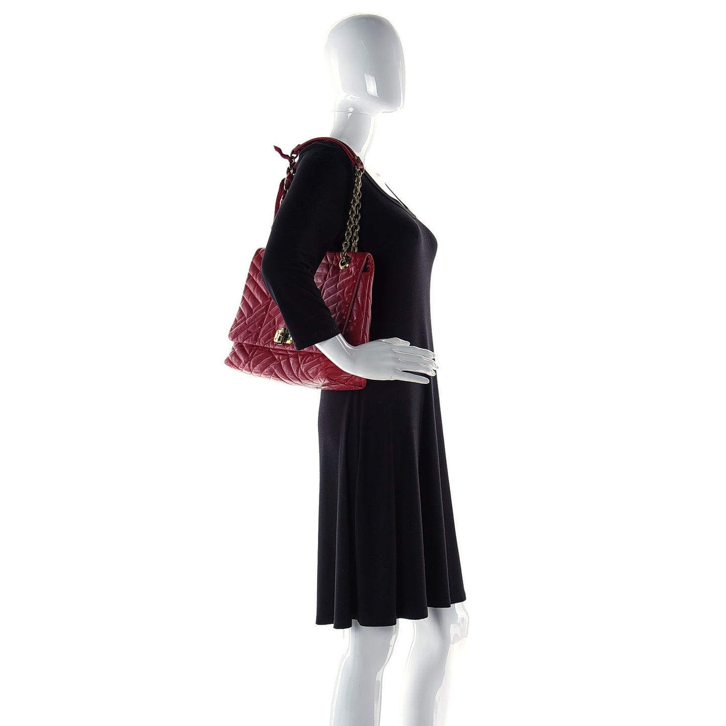 Lambskin Quilted Medium Happy Shoulder Bag Red