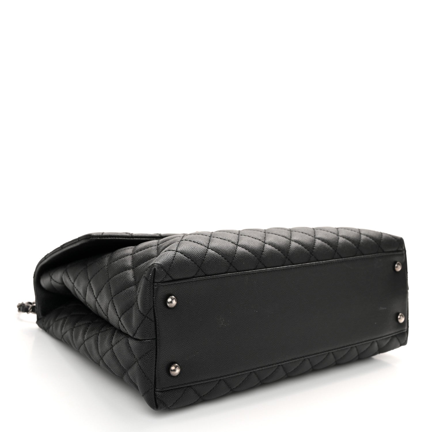 Chanel Caviar Lizard Quilted Large Coco Handle Flap Black 4 of 11