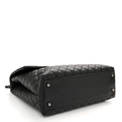 Chanel Caviar Lizard Quilted Large Coco Handle Flap Black 4 of 11