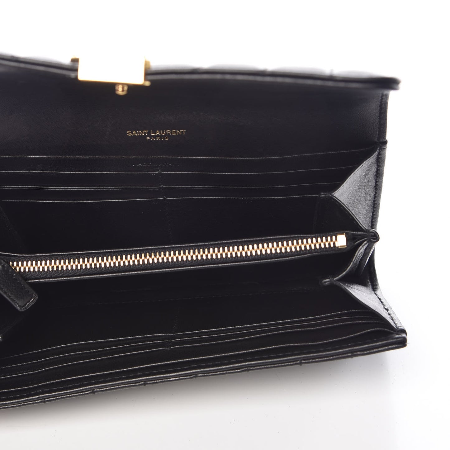 Lambskin Matelasse Monogram Large Vicky Continental Wallet Black