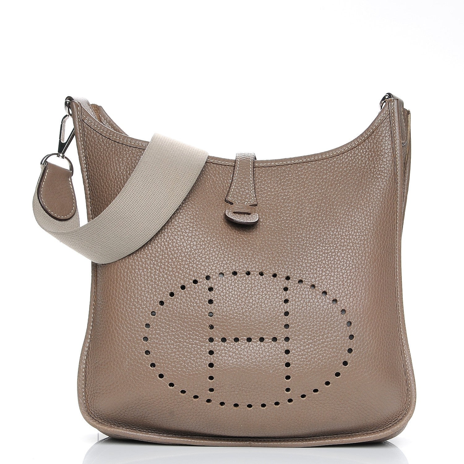 Hermes Taurillon Clemence Evelyne PM Etoupe 1 of 12