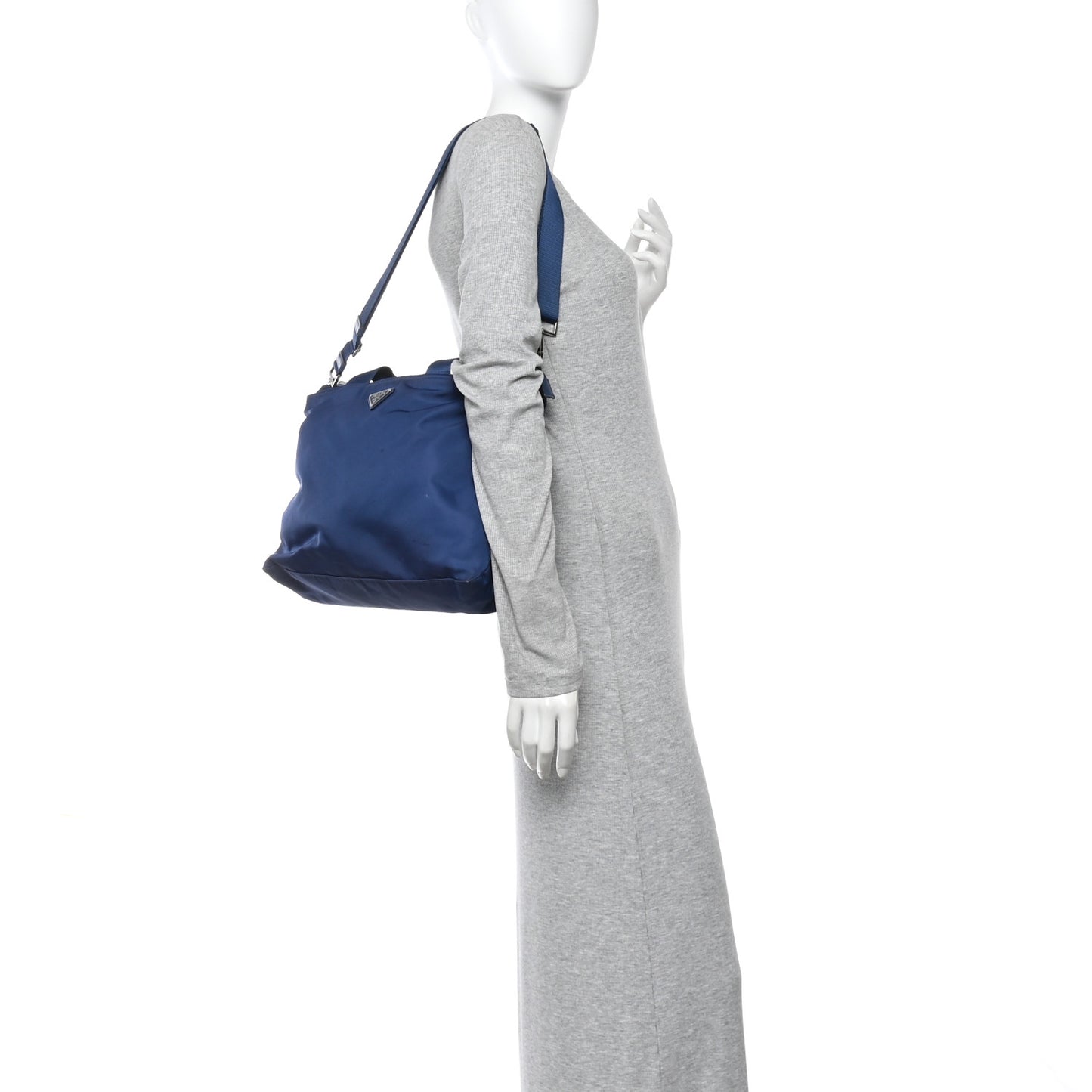 Tessuto Nylon Saffiano Tote Cobalto