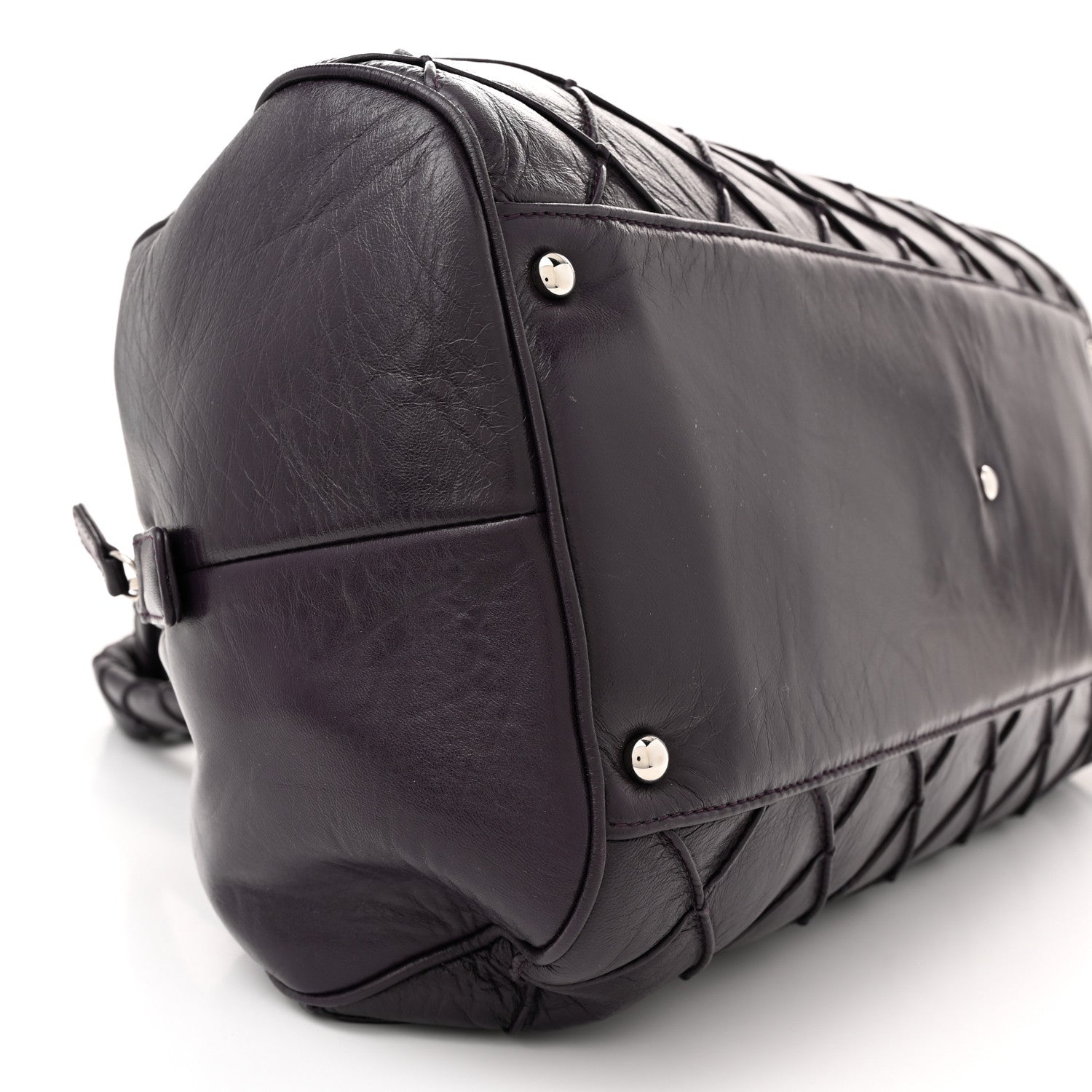 Chanel Lambskin Quilted Large Bowler Purple 9 of 12