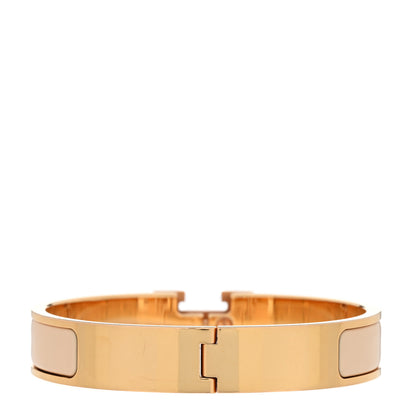 Hermes Enamel Narrow Clic Clac H Bracelet PM Beige Rose 4 of 5