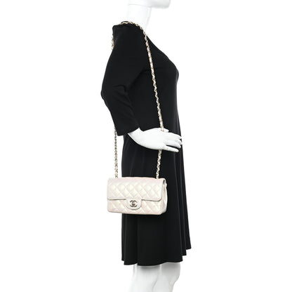 Chanel Iridescent Lambskin Quilted Mini Rectangular Flap Ivory 2 of 12