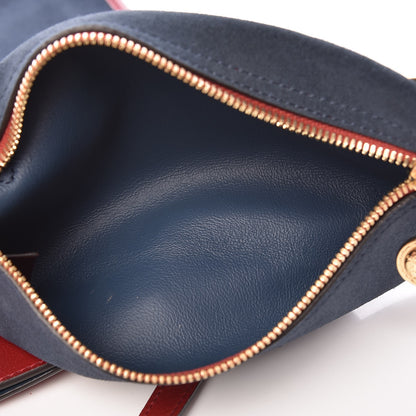 Gucci Suede Calfskin Large Rajah Chain Tote New Blue Romantic Cherry 9 of 9