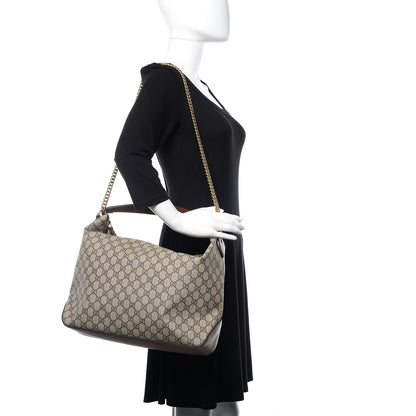 Gucci GG Supreme Monogram Large Linea A Hobo Light Brown 2 of 11