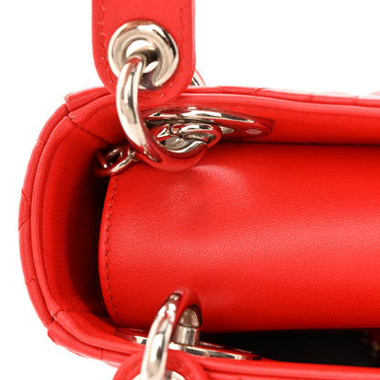 Christian Dior Lambskin Cannage Mini Lady Dior Red 11 of 12