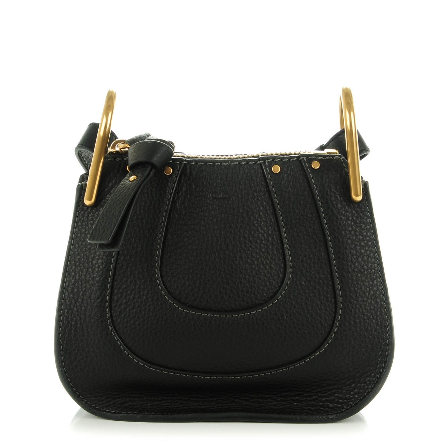 Grained Calfskin Nano Hayley Hobo Black