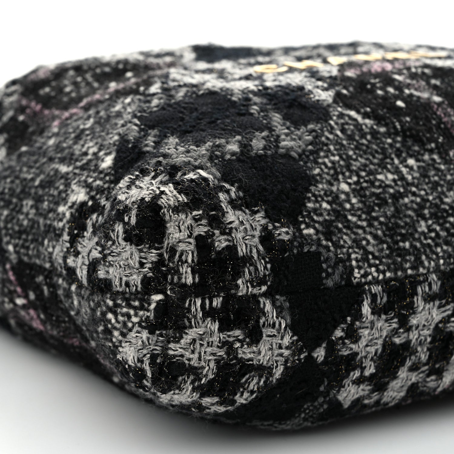 Chanel Tweed Patchwork Quilted Chanel 22 Black Grey Pink 10 of 11