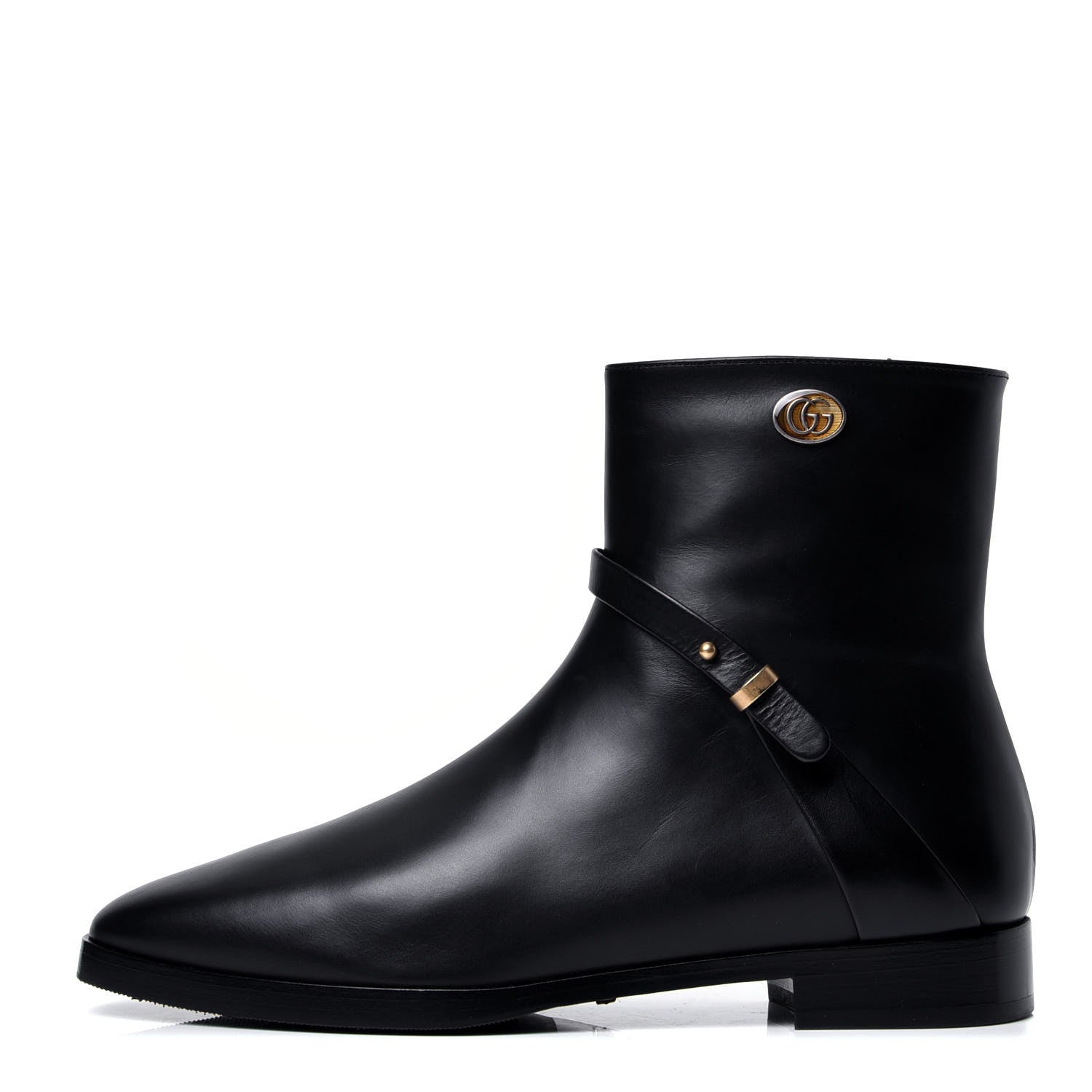 Gucci Calfskin Womens GG Ankle Boots 37 Black 1 of 6